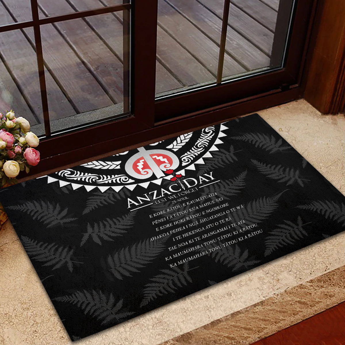 New Zealand ANZAC Day Rubber Doormat Lest We Forget Haka Dance Respect LT03 - Polynesian Pride
