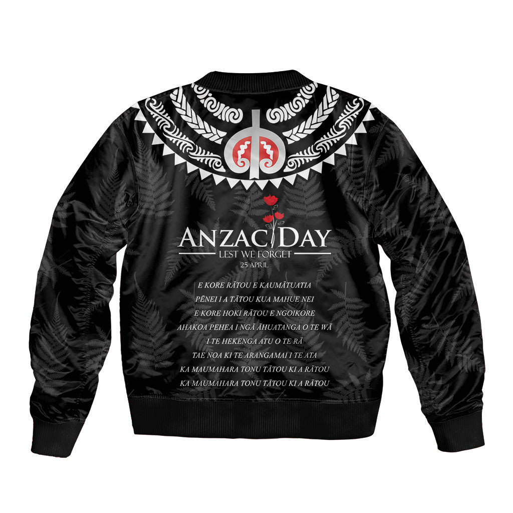 New Zealand ANZAC Day Sleeve Zip Bomber Jacket Lest We Forget Haka Dance Respect LT03 - Polynesian Pride