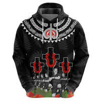 New Zealand ANZAC Day Zip Hoodie Lest We Forget Haka Dance Respect LT03 - Polynesian Pride