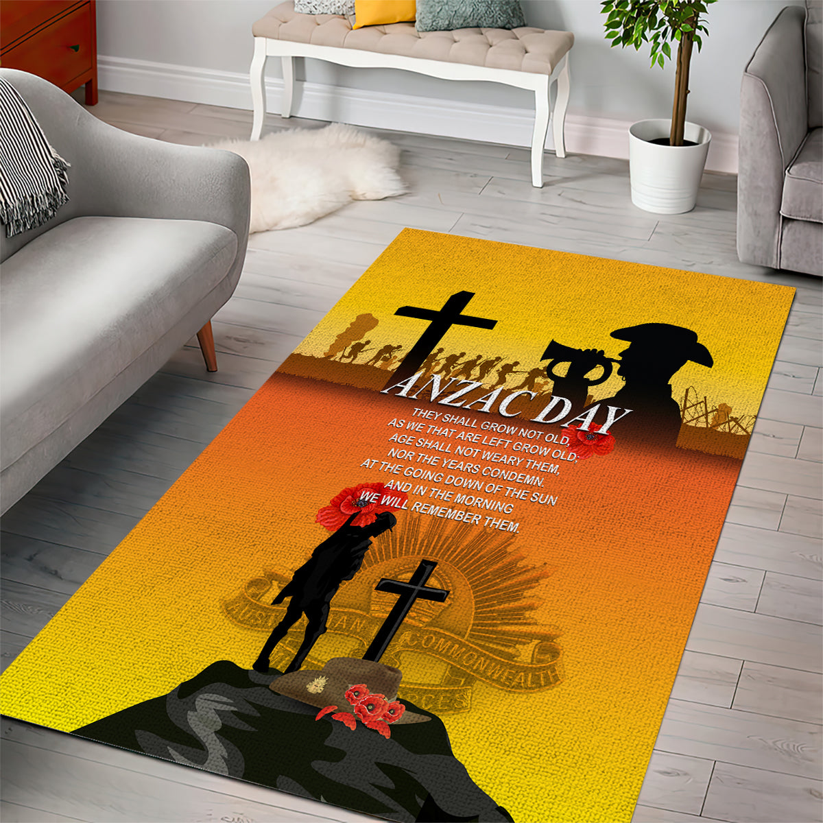 New Zealand and Australia ANZAC Day Area Rug Gallipoli Lest We Forget LT03 - Polynesian Pride