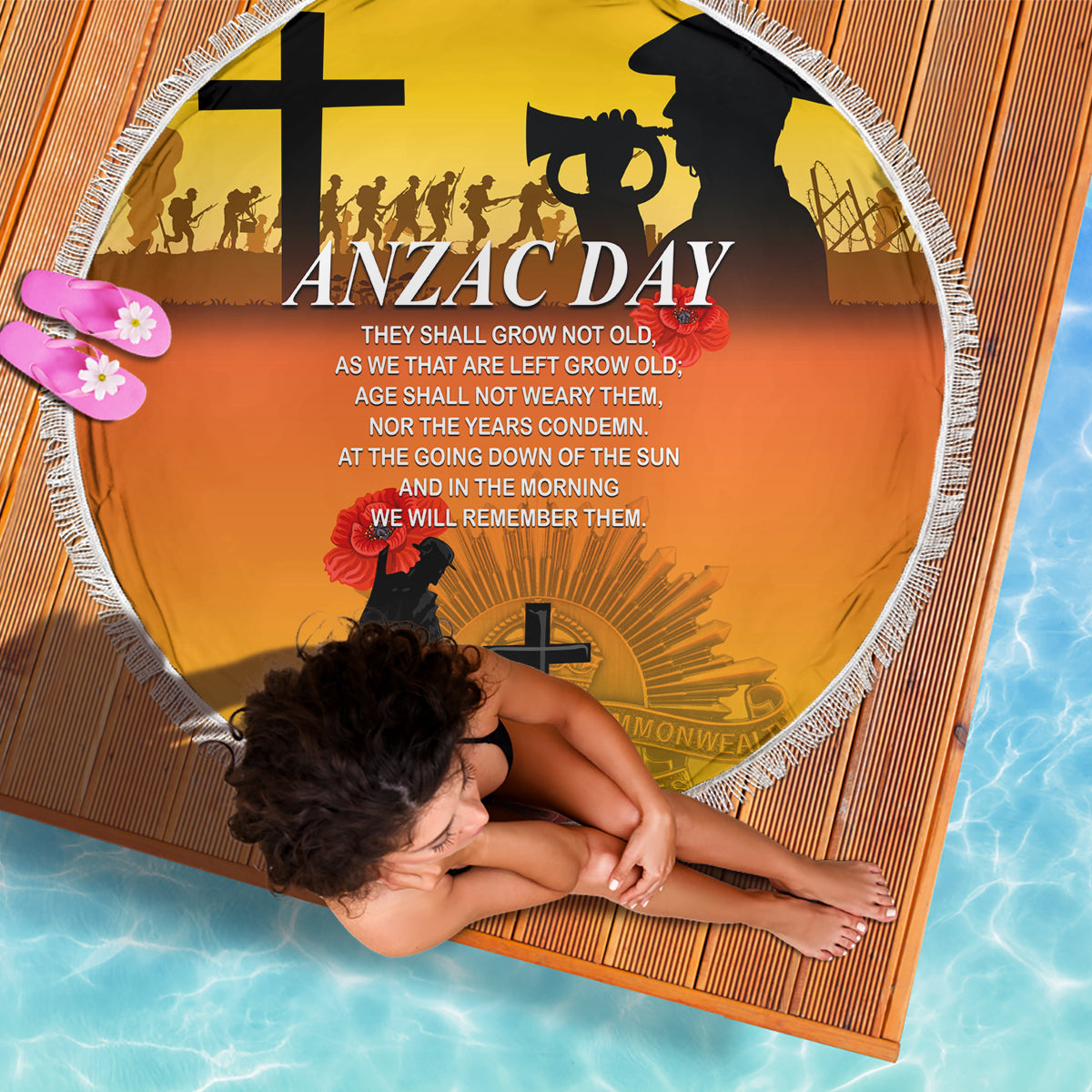 New Zealand and Australia ANZAC Day Beach Blanket Gallipoli Lest We Forget LT03 - Polynesian Pride