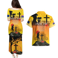 New Zealand and Australia ANZAC Day Couples Matching Puletasi and Hawaiian Shirt Gallipoli Lest We Forget LT03 - Polynesian Pride