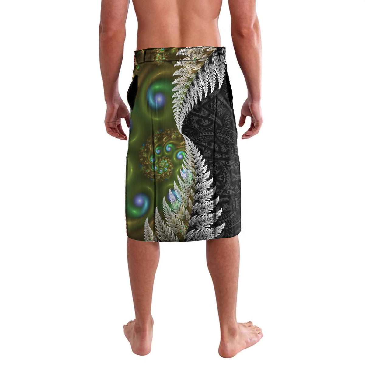 New Zealand Lavalava Koru Abstract Art and Silver Fern Maori Pattern LT03 - Polynesian Pride