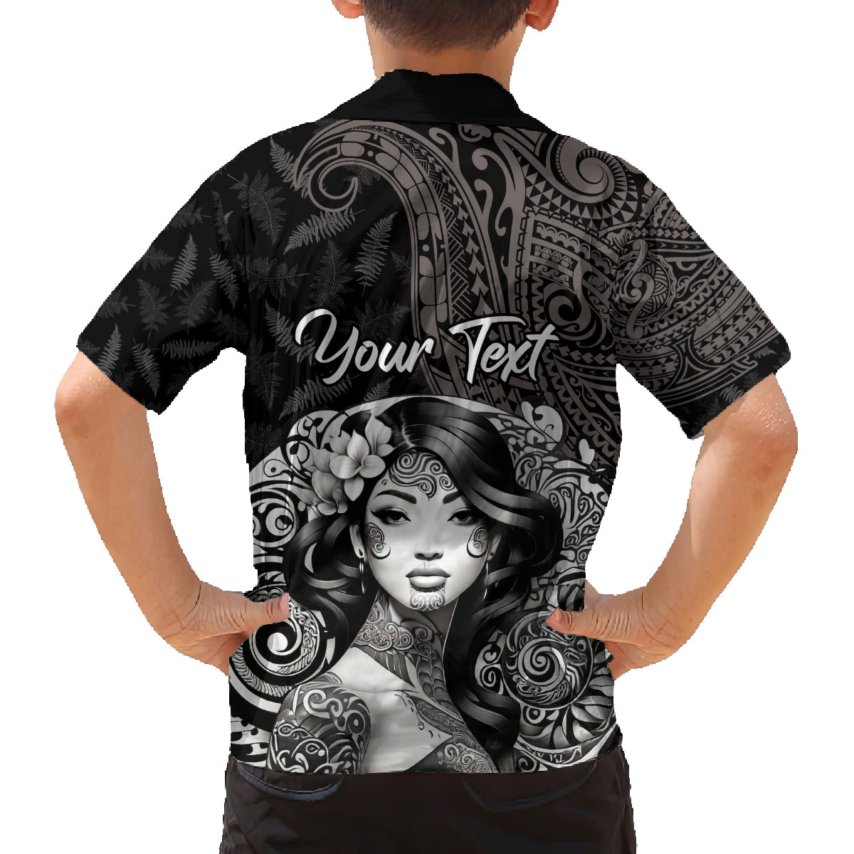 Custom New Zealand Women's Day Family Matching Off Shoulder Long Sleeve Dress and Hawaiian Shirt Maori Tribal Girl and Silver Fern Pattern LT03 - Polynesian Pride