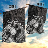 Custom New Zealand Women's Day Garden Flag Maori Tribal Girl and Silver Fern Pattern LT03 - Polynesian Pride