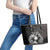 Custom New Zealand Women's Day Leather Tote Bag Maori Tribal Girl and Silver Fern Pattern