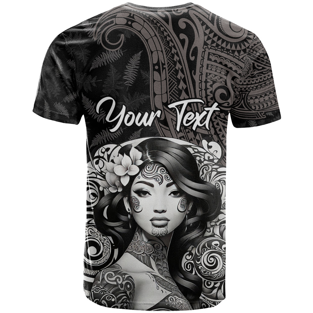 Custom New Zealand Women's Day T Shirt Maori Tribal Girl and Silver Fern Pattern LT03 - Polynesian Pride