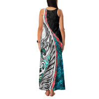 New Zealand Family Matching Tank Maxi Dress and Hawaiian Shirt Manaia Fern and Koru Maori Pattern LT03 - Polynesian Pride