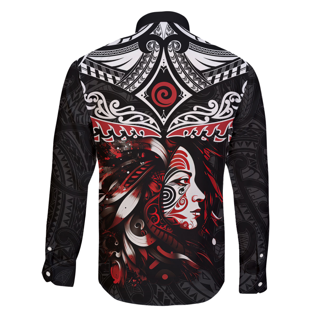 New Zealand Maori Girl Family Matching Tank Maxi Dress and Hawaiian Shirt Silver Fern and Koru Pattern LT03 - Polynesian Pride