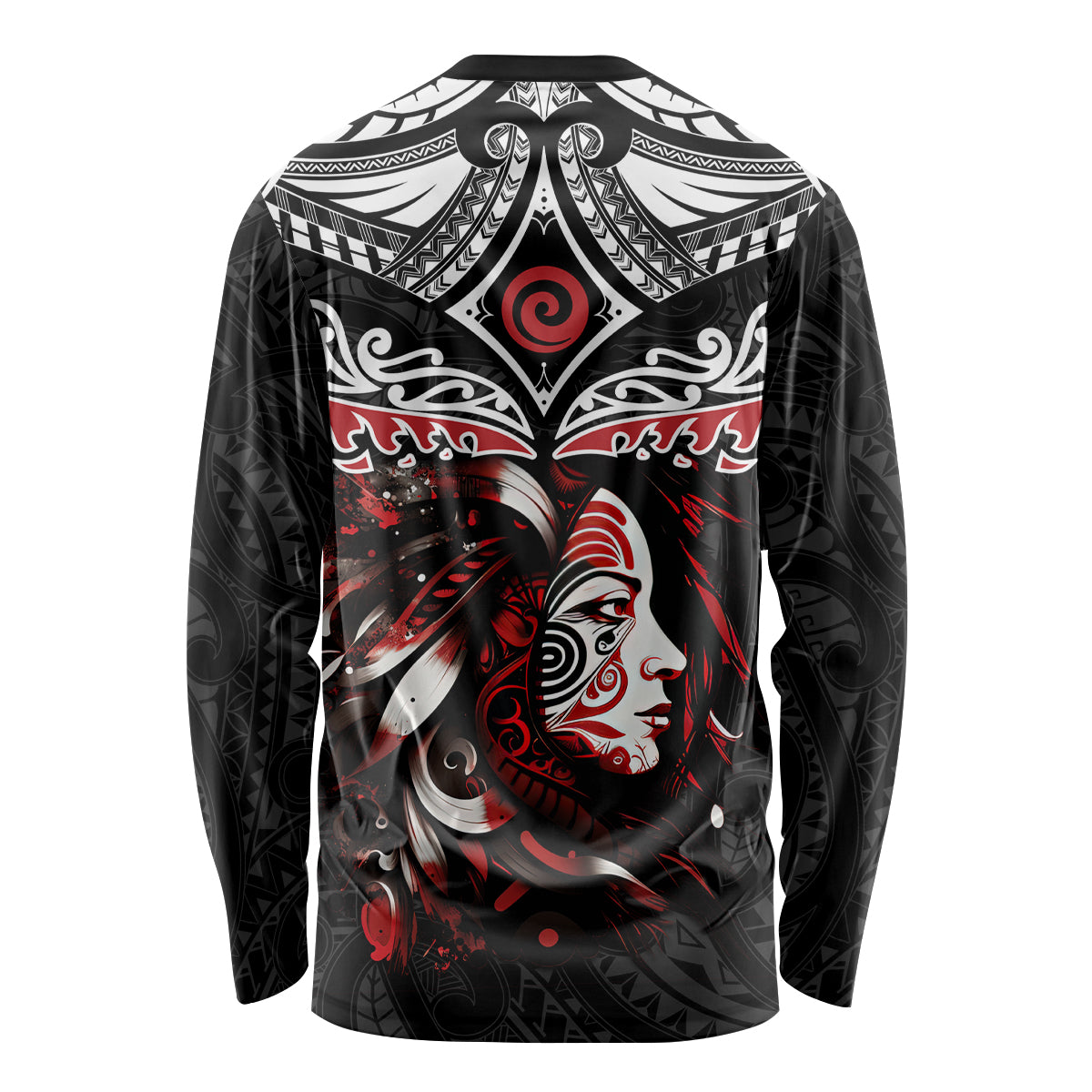 New Zealand Maori Girl Long Sleeve Shirt Silver Fern and Koru Pattern LT03 - Polynesian Pride