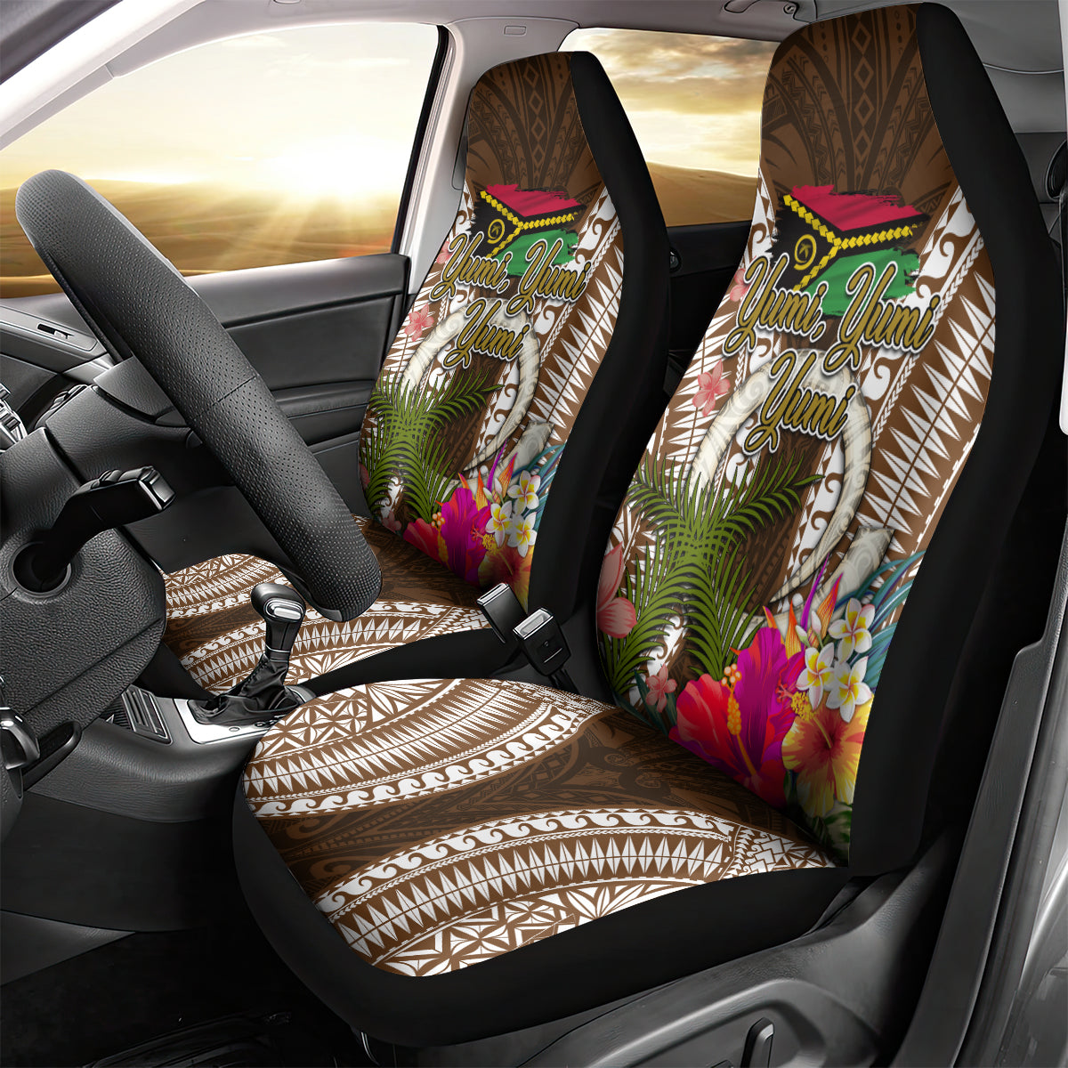 Vanuatu Selebretem 44th Indipendens Dei Car Seat Cover Yumi Pig Tusk and Namele Fern