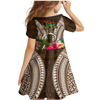 Vanuatu Selebretem 44th Indipendens Dei Family Matching Mermaid Dress and Hawaiian Shirt Yumi Pig Tusk and Namele Fern LT03 - Polynesian Pride