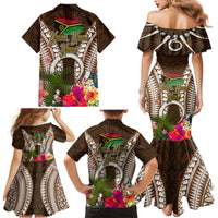 Vanuatu Selebretem 44th Indipendens Dei Family Matching Mermaid Dress and Hawaiian Shirt Yumi Pig Tusk and Namele Fern LT03 - Polynesian Pride