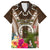 Vanuatu Selebretem 44th Indipendens Dei Family Matching Off Shoulder Short Dress and Hawaiian Shirt Yumi Pig Tusk and Namele Fern