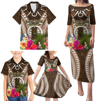 Vanuatu Selebretem 44th Indipendens Dei Family Matching Puletasi and Hawaiian Shirt Yumi Pig Tusk and Namele Fern LT03 - Polynesian Pride