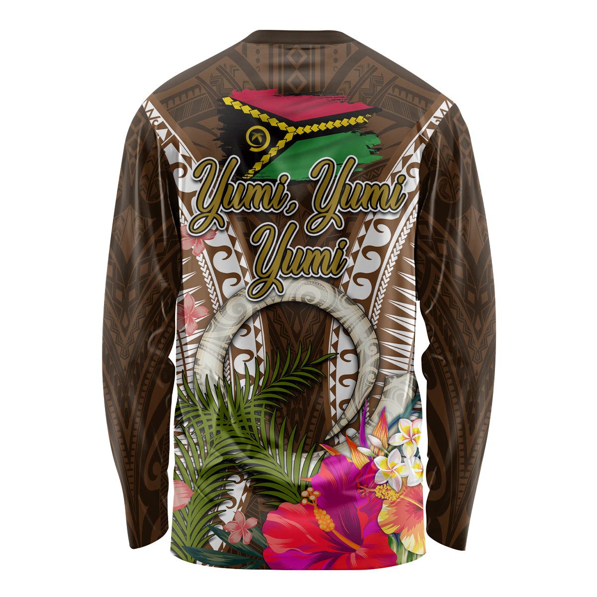 Vanuatu Selebretem 44th Indipendens Dei Long Sleeve Shirt Yumi Pig Tusk and Namele Fern