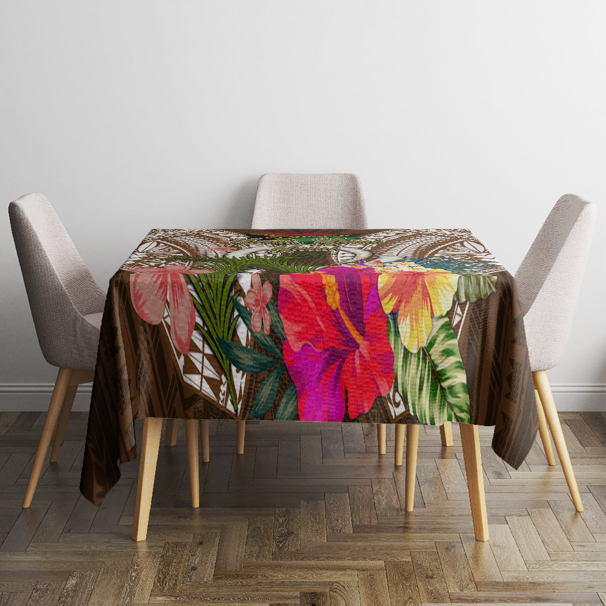 Vanuatu Selebretem 44th Indipendens Dei Tablecloth Yumi Pig Tusk and Namele Fern