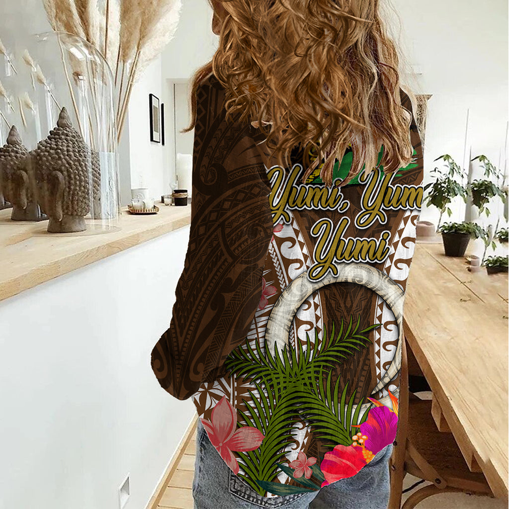 Vanuatu Selebretem 44th Indipendens Dei Women Casual Shirt Yumi Pig Tusk and Namele Fern