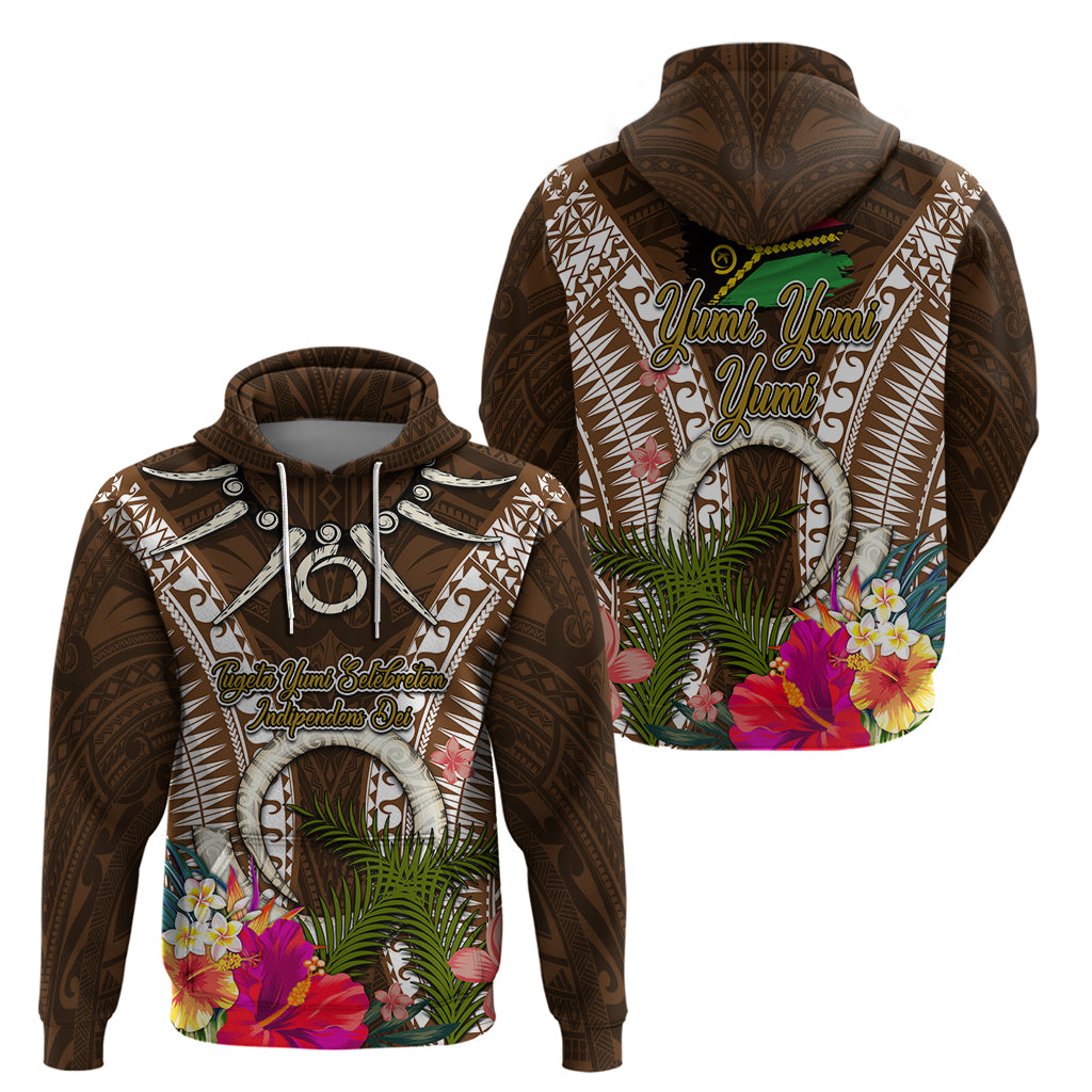 Vanuatu Selebretem 44th Indipendens Dei Zip Hoodie Yumi Pig Tusk and Namele Fern