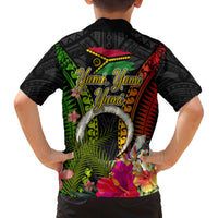 Vanuatu Independence Day Family Matching Long Sleeve Bodycon Dress and Hawaiian Shirt Tugeta Yumi Selebretem Indipendens Dei LT03 - Polynesian Pride