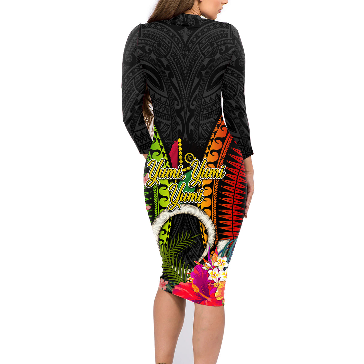 Vanuatu Independence Day Family Matching Long Sleeve Bodycon Dress and Hawaiian Shirt Tugeta Yumi Selebretem Indipendens Dei LT03 - Polynesian Pride