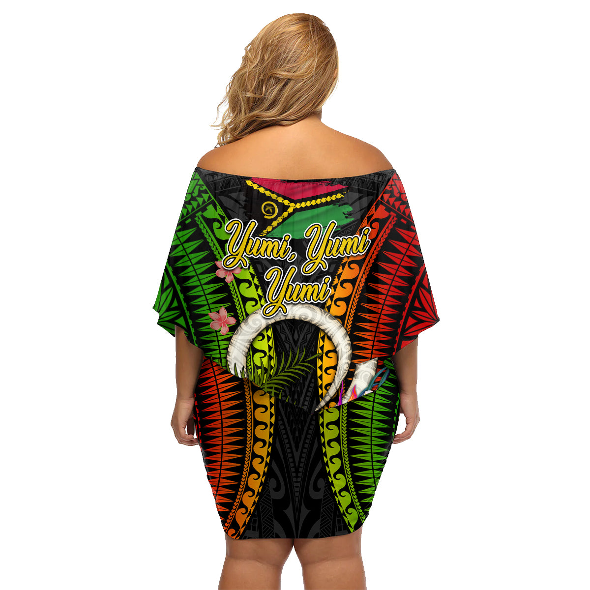 Vanuatu Independence Day Family Matching Off Shoulder Short Dress and Hawaiian Shirt Tugeta Yumi Selebretem Indipendens Dei