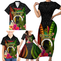 Vanuatu Independence Day Family Matching Short Sleeve Bodycon Dress and Hawaiian Shirt Tugeta Yumi Selebretem Indipendens Dei LT03 - Polynesian Pride