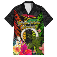 Vanuatu Independence Day Family Matching Short Sleeve Bodycon Dress and Hawaiian Shirt Tugeta Yumi Selebretem Indipendens Dei LT03 Dad's Shirt - Short Sleeve Black - Polynesian Pride