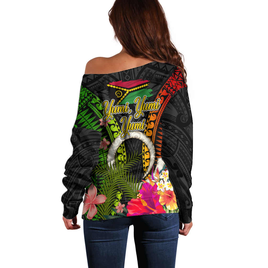 Vanuatu Independence Day Off Shoulder Sweater Tugeta Yumi Selebretem Indipendens Dei