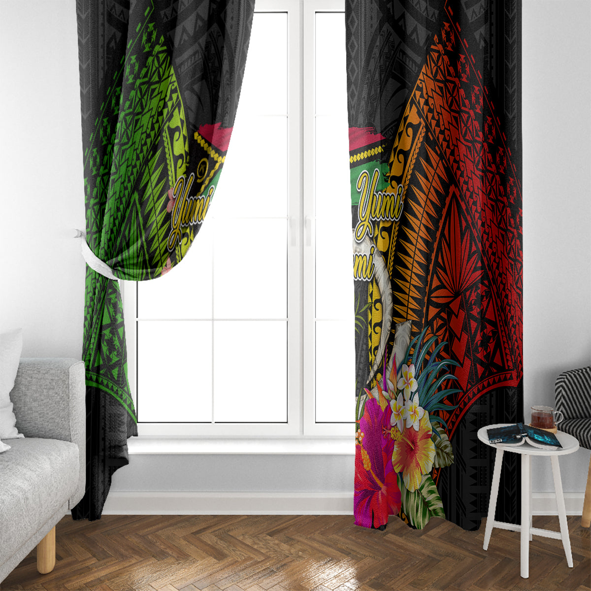 Vanuatu Independence Day Window Curtain Tugeta Yumi Selebretem Indipendens Dei