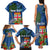 Fiji Independence Day Family Matching Tank Maxi Dress and Hawaiian Shirt Fijian Coat of Arms Palm and Hibiscus Tapa Pattern