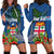 Fiji Independence Day Hoodie Dress Fijian Coat of Arms Palm and Hibiscus Tapa Pattern