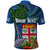 Fiji Independence Day Polo Shirt Fijian Coat of Arms Palm and Hibiscus Tapa Pattern