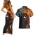 New Zealand and Australia Together Couples Matching Short Sleeve Bodycon Dress and Hawaiian Shirt Maori Tattoo Paua Shell mix Aboriginal Pattern