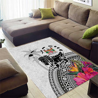 Fiji Iguana Area Rug Tapa Tribal Tattoo and Hibiscus