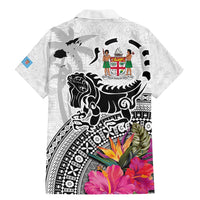 Fiji Iguana Family Matching Mermaid Dress and Hawaiian Shirt Tapa Tribal Tattoo and Hibiscus LT03 - Polynesian Pride