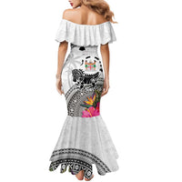 Fiji Iguana Family Matching Mermaid Dress and Hawaiian Shirt Tapa Tribal Tattoo and Hibiscus LT03 - Polynesian Pride