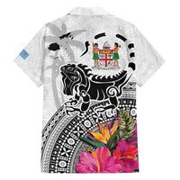 Fiji Iguana Family Matching Puletasi and Hawaiian Shirt Tapa Tribal Tattoo and Hibiscus LT03 - Polynesian Pride