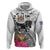 Fiji Iguana Hoodie Tapa Tribal Tattoo and Hibiscus