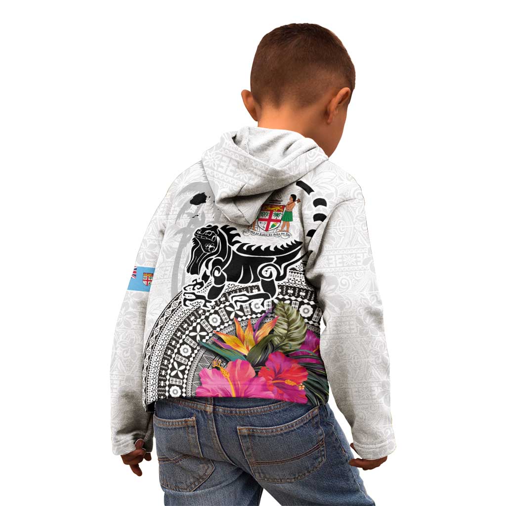Fiji Iguana Kid Hoodie Tapa Tribal Tattoo and Hibiscus