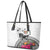 Fiji Iguana Leather Tote Bag Tapa Tribal Tattoo and Hibiscus