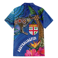 Fiji and Australia Together Family Matching Mermaid Dress and Hawaiian Shirt Aboriginal Kangaroo and Tapa Tribal Hibiscus LT03 - Polynesian Pride