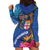 Fiji and Australia Together Hoodie Dress Aboriginal Kangaroo and Tapa Tribal Hibiscus