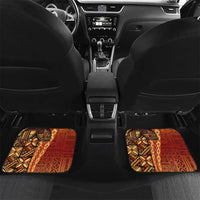 Samoan Pacific Tribal Flower Geometric Art Tattoos Car Mats Siapo Pattern Flame Sunset - Polynesian Pride