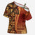 Samoan Pacific Tribal Flower Geometric Art Tattoos Cross Shoulder Shirt Siapo Pattern Flame Sunset - Polynesian Pride