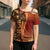 Samoan Pacific Tribal Flower Geometric Art Tattoos Cross Shoulder Shirt Siapo Pattern Flame Sunset - Polynesian Pride