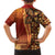 Samoan Pacific Tribal Flower Geometric Art Tattoos Family Matching Off Shoulder Maxi Dress and Hawaiian Shirt Siapo Pattern Flame Sunset - Polynesian Pride