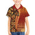 Samoan Pacific Tribal Flower Geometric Art Tattoos Family Matching Short Sleeve Bodycon Dress and Hawaiian Shirt Siapo Pattern Flame Sunset - Polynesian Pride