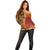 Samoan Pacific Tribal Flower Geometric Art Tattoos Off Shoulder Sweater Siapo Pattern Flame Sunset - Polynesian Pride