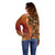 Samoan Pacific Tribal Flower Geometric Art Tattoos Off Shoulder Sweater Siapo Pattern Flame Sunset - Polynesian Pride
